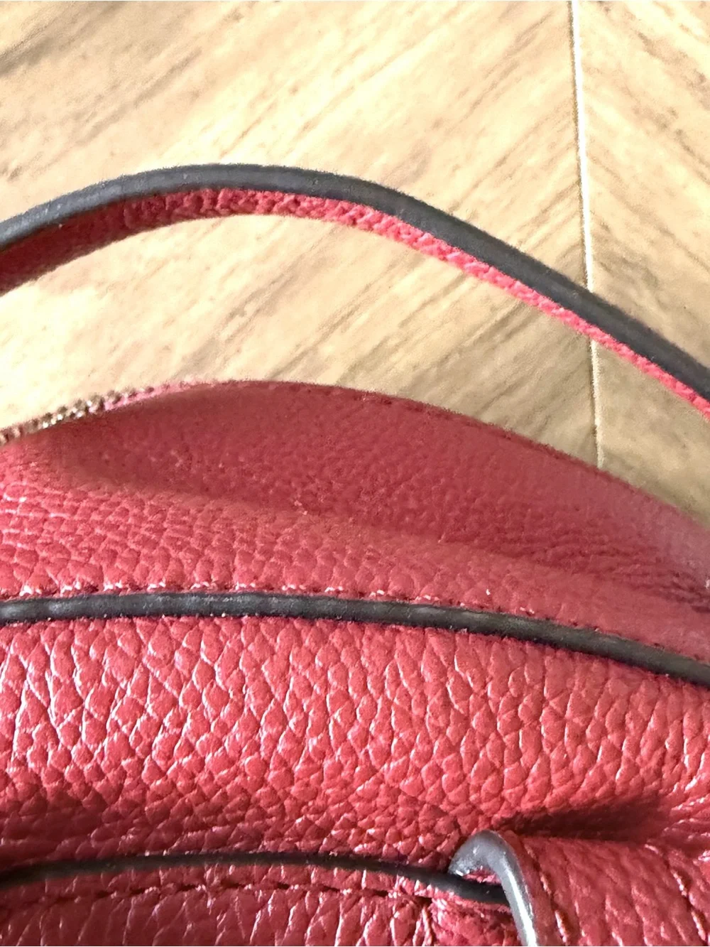 Michael Kors Jessa Red Pebbled Leather Backpack with Gold Hardware like new